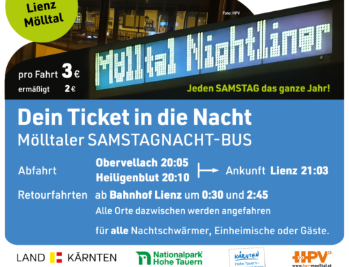 FÜR ALLE NACHTSCHWÄRMER*INNEN  – DER MÖLLTALER SAMSTAGNACHT-BUS IST DA!!!