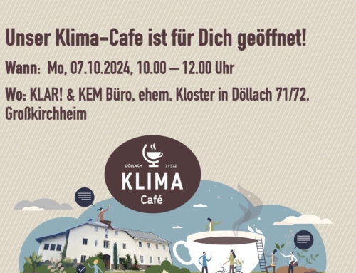 Unser KLIMA-CAFE ist geöffnet am Montag, 07.10.2024, von 10.00 – 12.00 Uhr