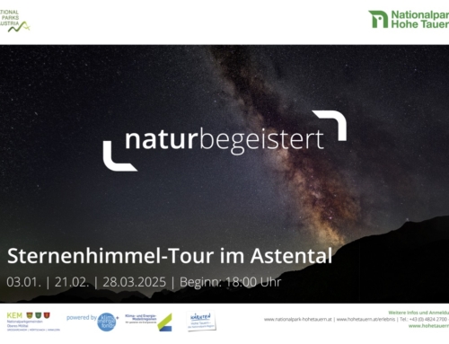 Save the Date! KEM & NPHT „Geführte Sternenhimmel-Touren mit einem Astronomen im Astental“, 03.01. , 21.02., 28.02. 2025, Treffpunkt 18.00 Uhr, Kultbox Mörtschach mit Shuttle zum Sadnighaus